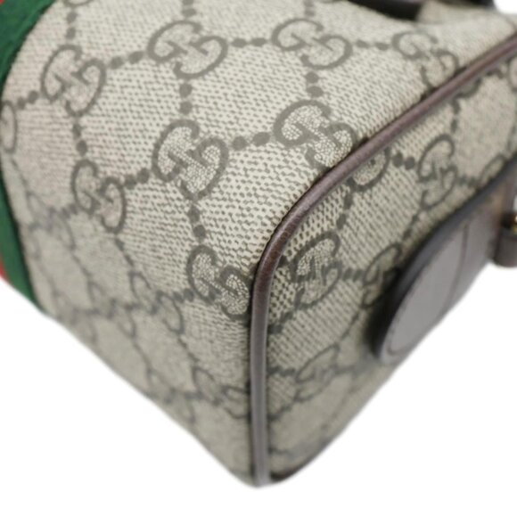 Gucci Ophidia Mini GG Supreme Canvas Boston Shoulder Bag Beige 838478 - Picture 9 of 13